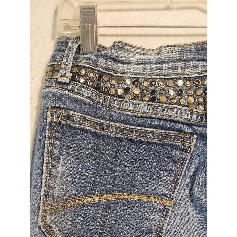 GRAY Saks Fifth Avenue Studded Skinny Jeans Medium Wash Distressed Women's - Picture 11 of 16